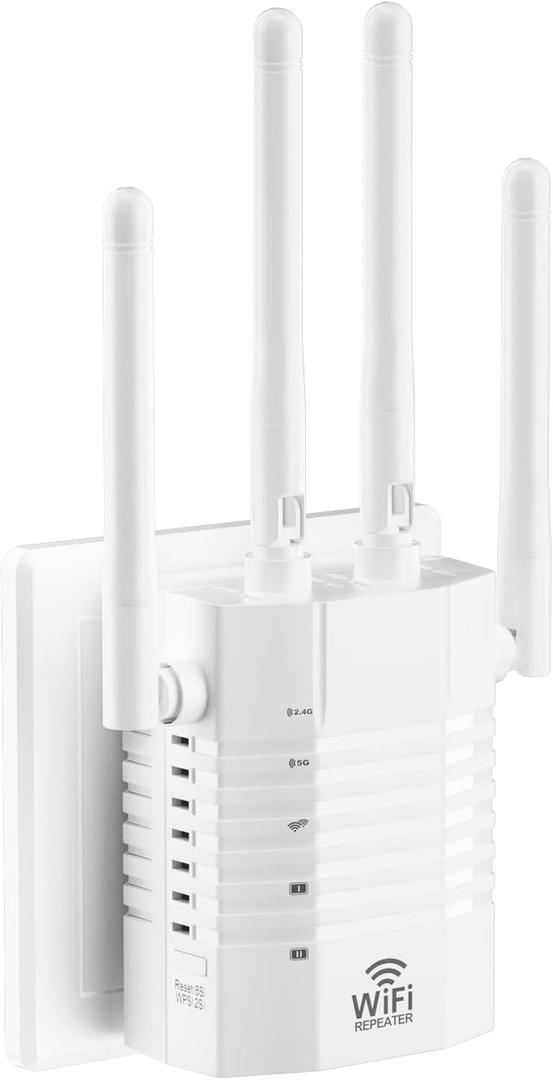 WiFi Signal Booster with 4 Directional Antennas  1200Mbps Dual Band (5GHz/2.4GHz)