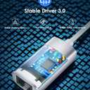 LENTION USB to Ethernet Adapter, 1000Mbps Plug and Play Wired LAN Network USB A to RJ45 Converter Powerline Ethernet Adapter Compatible with Nintendo Switch, Linux, Windows Laptop(HU604, Silver)