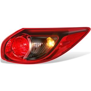 DNA MOTORING Right OE Style Outer Tail Light Compatible with 13-16 Mazda CX-5, Red/Clear Lens, OEM-TL-003-R