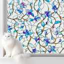 SOMWISE Frosted Glass Window Film, Heat Insulation, UV Block, Anti-Glare, One Way Privacy Tint, Static Cling for Home Bathroom Door, Renter Friendly, Day & Night Privacy