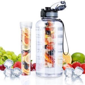 UTEBIT Fruit Infuser Water Bottle - 68 OZ Leakproof Plastic Infusion Bottle With Straw for Gym, Camping, Travel, Outdoor