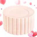 SUT 72-Count Pink Plastic Plates Disposable 10.25 Inch - Scalloped Edge Dinner Plates for Valentines Day, Parties, Birthdays, Weddings | Lightweight & Durable Disposable Dinnerware (72 Pack)