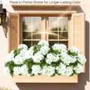 Artificial Flowers for Outdoors 6 Bundles of UV-Resistant Artificial Geraniums, Realistic Silk Flowers for Front Porch, Patio, Garden, Window Boxes & Hanging Baskets (White, 6)