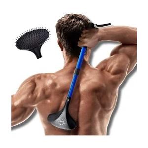 EASACE Telescopic Back Scratcher with Long Handle 21.5 Inch Adjustable Backscratchers Telescoping for Women Men Pregnant Extendable Head Body Scratcher Retractable OverSized Bristled Scratcher（Blue）