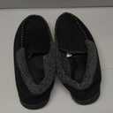 ATHMILE Men's Moccasin House Slippers, Memory Foam Arch Support, Plush Fuzzy Lining, Non-Slip Rubber Sole for Indoor/Outdoor Winter Comfort (12, Black)