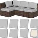 8Pcs Stretch Patio Cushion Covers, Outdoor Couch & Sofa Replacement Slipcovers for Patio Furniture Cushion Covers, Washable Reusable Furniture Protector (Square-small, Air-grey)