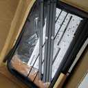 150L (40 Gal) Large Fashion Laundry Basket with Wheels, Leather Patchwork Rolling Hamper Carts, Sturdy Metal Frame, Removable Washable Bag, Tall Clothes Sorter for Bedroom, Laundry Room - Black