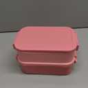 Adults Bento Lunch Box Set with Thermo Bag, 74oz Stackable Leak-proof 3-tiers Bento Box, Built-in Utensil and Sauce Container for Work, School, Dining Out (Pink)