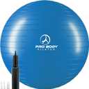 ProBody Pilates Exercise Ball - Multiple Sizes Gym Grade Balance Ball for Fitness, Yoga, Workout, Pregnancy & Physical Therapy (65 cm, Blue)