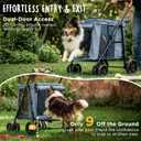 CANINE CANYON Scout Pet Stroller, Heavy Duty Dog Stroller for Large & Medium Dogs, Foldable Pet Stroller for 2 Dogs with All-Terrain Wheels, Storage Pocket & Cup Holder, 55 lbs Capacity, Grey