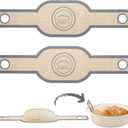 Silicone Bread Sling Oval- Non-Stick & Easy Clean Reusable Oval Silicone Baking Mat for dutch oven. With Long Handles Sourdough Bread Baking mat tools supplier Liner, 2 pcs Gray