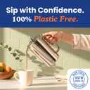 Ziruma Non-Toxic French Press, Surgical Stainless Steel Coffee Press, Plastic-Free, Heavy Metal-Free, No Endocrine Disruptors, 34 Oz, Double Wall, 4-Layer Filter, Portable Coffee Maker