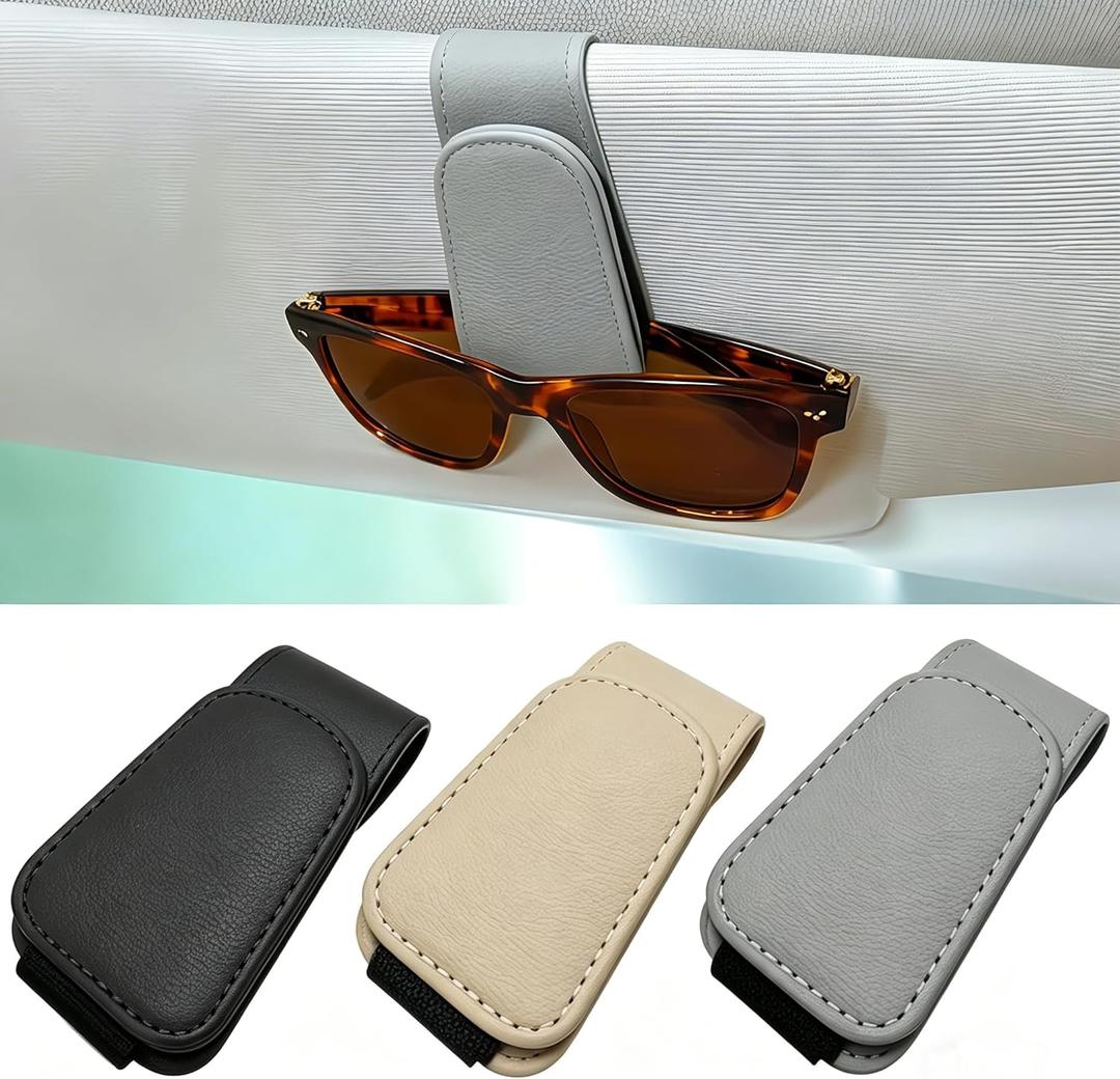 Car Sunglass Holder for Visor, Magnetic Car Eyeglass Holder Clip, Universal Vehicle Sunglasses Eyeglasses Mount, 1 Pack Gray