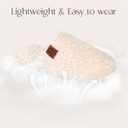 Womens Fuzzy Scuff Slippers, Comfy Supportive Foam Slip-On House Shoes for Indoor Bedroom (7-8, Off-white)