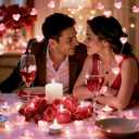 Pink Valentine's Day Fairy String Lights Pink Heart Led Fairy Light Battery Operated 10.5 ft 30 LED Valentine Heart Twinkle Lights Romantic Valentines Hanging Light for Home Party Bedroom Wedding