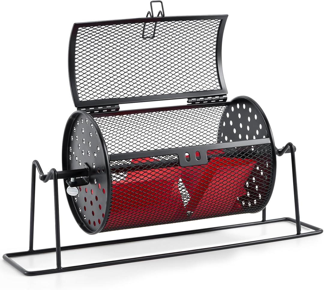 7.09" x 4.72" Small Raffle Drum Upgraded Ticket Spinner Holds 600 Tickets Raffle Wheel Spinner with Stand Drum Cage for Games Events(Black)