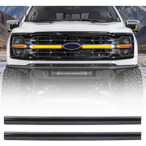 MEGAIE Smoked LED Grille Amber Lights w/Sequential Turn Signal Compatible with 2024+ F150 XLT