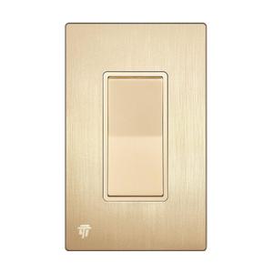 ENERLITES Elite Series Decorator Switch with Brushed Screwless Wall Plate, Paddle Light Switch, 3-Way or Single Pole, 3 Wire, Grounding Screw, Residential Grade, 15A 120V, UL listed, 93150-GDWBP