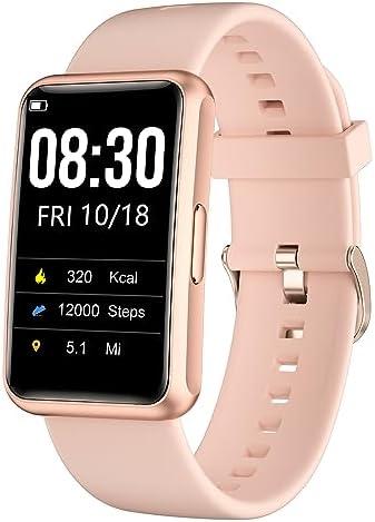 Cloudpoem Fitness Tracker No Bluetooth No APP/Phone Required, Fitness Watch for Men Women Parents Pedometer Watch with Sleep Tracker Steps Counter Alarm Clocks IP68 Waterproof (Pink)