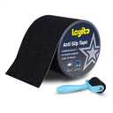 Anti Slip Tape, 5 Inch x 35 Ft Grip Tape for Stairs Outdoor/Indoor, Waterproof Non Skid Roll for Stair Treads Non Slip, High Traction Friction Abrasive Adhesive Stair Steps  Black