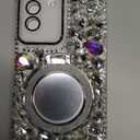 for Samsung Galaxy A56 5G Case with Sparkling Diamonds,Luxury Bling Glitter Design with Magsafe Ring Kickstand and Mirror for Women Girls (Clear)