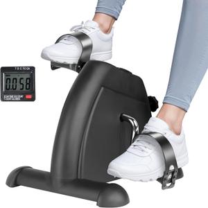 YSSOA Pedal Exercise Bike, Under Desk Bike Pedal Exerciser, Portable Mini Exercise Bike for Arms and Legs Workout, Resistance Adjustable, Lightweight Size for Saving Space