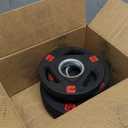 Fitvids Olympic Cast Iron 2-Inch Weight Plate for Strength Training & Weightlifting, Rubber Coate Style