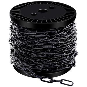 50 ft 1/12" Metal Hanging Chains Fixture Chain Decorative Black Chain Light Duty Chain Utility Chains for Hanging Plants, Basket, Light Fixture, Chandelier, Lamp (2mm 50ft)