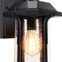 Motion Sensor Outdoor Lights, 3 Lighting Modes Porch Lights for House, Dusk to Dawn Light Fixture with Bulb, Waterproof Aluminum Anti-Rust Exterior Wall Light for Garage, Large Size Motion Activated (13.4in, Black)