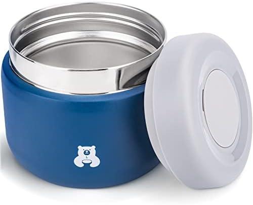 Charcy 9oz Kids Stainless Steel Insulated Food Jar, Wide Mouth Leak-Proof Soup Thermo, Container Set for 8h Hot and 6h Cold - Blue
