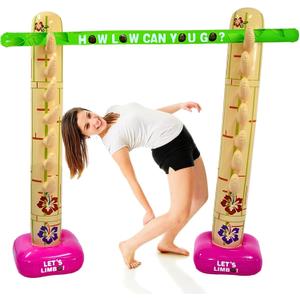 4E's Novelty Summer Inflatable Limbo Game Party Game for Kids Boys Girls Adults Tropical Inflatable Decoration for Indoor Outdoor Bithday Beach Pool Tropical Luau Backyard Game, Small to Medium