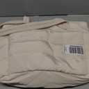 TOPDesign Puffer Tote Bag for Women, Lightweight Puffy Handbag with Compartments, Quilted Shoulder Bag for Work, Travel, Gym (Medium, Beige)