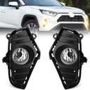 Halogen Fog Lights,For 2019-2025 Toyota Rav4, Front Bumper Fog Lamp Assembly kit, Plug and Play,Easy to Install,Include Fog Wiring Harness