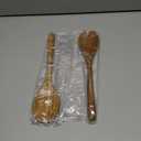 2PCS Wooden Spoons for Cooking, Natural Acacia Wood Cooking Spoons, Large Serving Spoons for Nonstick Cookware, Heat Resistant Durable Wooden Kitchen Utensils for Mixing Salad, Serving and Stirring