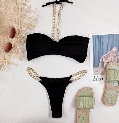 YAUASOPA Underwire Bikini Top V-Wired Ruched Swimwear Two Piece Gradient Bikini Sets Tie Side Bathing Suits S