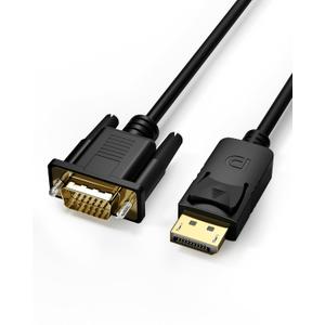DisplayPort to VGA, 10 Feet Display Port DP to VGA Cable Connects from Desktop or Laptop to Monitor or Projector with VGA Port (Not Bidirectional,Not Compatible with HDMI or USB)