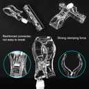 Clear Sign Clips on Merchandise Display 50 Pack Plastic Label Pop Clips on Sign Holder Shelf Double Sided Swivel Price Tag Clips on Clothing Rack Signs Rotatable Menu Clips for Retail Store Supplies