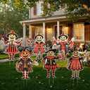 Roowest 6 Pcs Large Vintage Halloween Yard Signs with Stake Lawn Outdoor Spooky Pumpkin Yard Signs Pumpkin Witch Vintage Halloween Decorations for Horror Party Decor