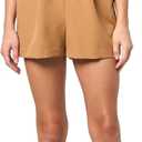 BCBG womens Sleeveless V-neck Button Front Belted Romper, 16