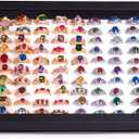 ZLY Jewelry Rings Display Tray Velvet 100 Slot Case Box Jewelry Storage Box