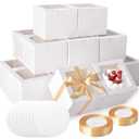 KPOSIYA 20pcs 6x6x5 inch Mini Cake Boxes with Cake Boards (20 Boxes & 20 Boards), 6 inch Small Cake Boxes with Lids Cajas de mini pastel Bakery Boxes with Window for Christmas Thanksgiving