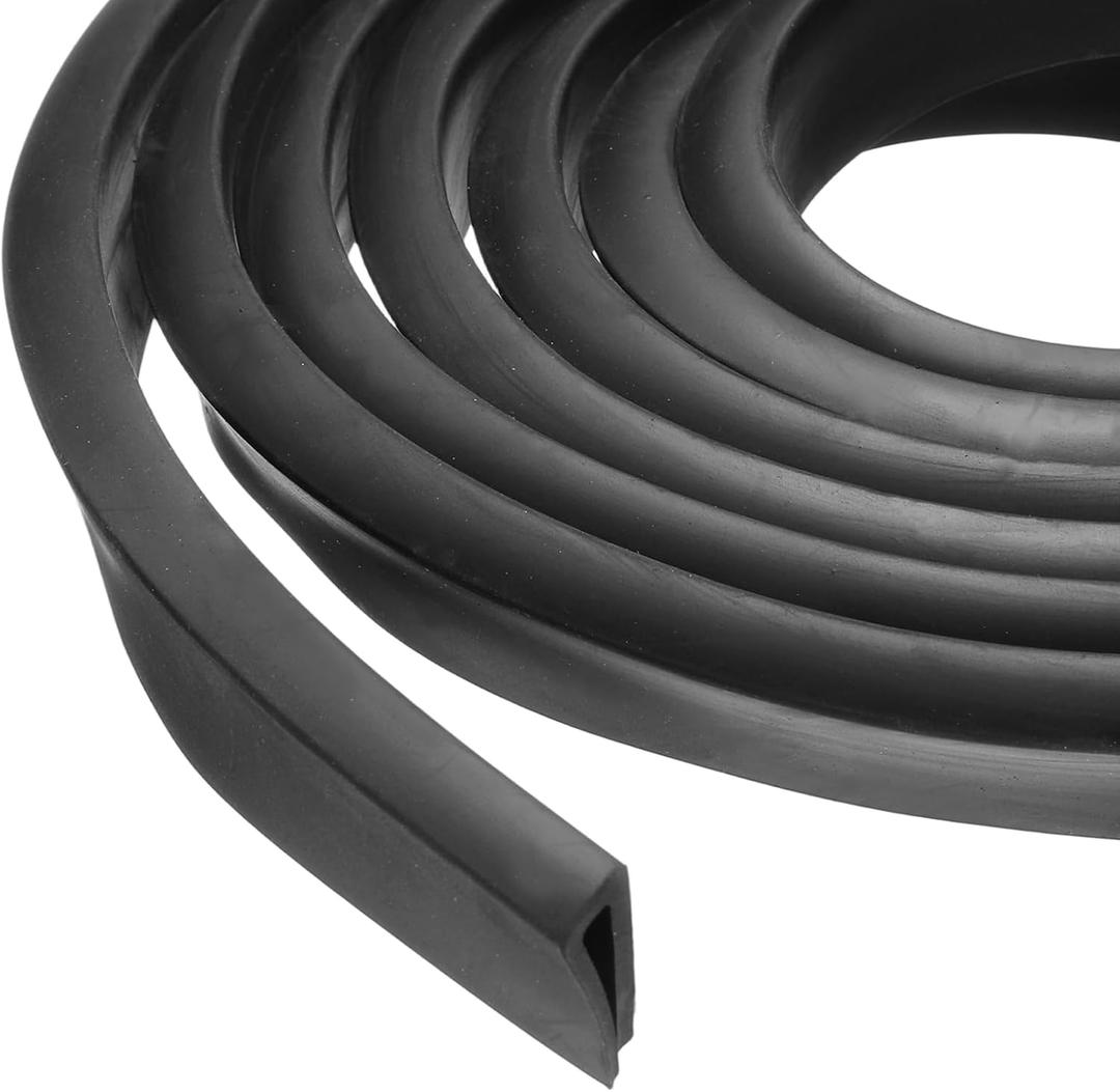 PATIKIL Rubber Edge Trim, 13.1ft x 7mm x 16mm U Channel Rubber Guard Seal Strip Protector Fit for 4mm Edge for Car Doors Hatches Sheet Metal Table Corners Steel Plates, Black