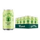 OLIPOP Prebiotic Soda Pop, Ginger Ale, Pantry Pack Packed with Prebiotics, Fiber, and Botanicals, Gluten Free, GMO Free, 12oz (12-Cans) Best By March 23, 2027