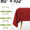 Pureegg Rectangle Table Cloth 60" x 102" Durable Polyester Tablecloth Offers Reusable & Washable Protection, Ideal for Outdoor Party, Picnic, Wedding, Banquet and Birthday, 2 Pack, Red
