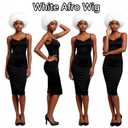 Short Kinky Curly Afro Wig with Bangs Glueless for Black Women Men 70s Disco Bouncy Fluffy Puff Synthetic Heat Resistant Natural Looking Hair for Party Cosplay Daily Use