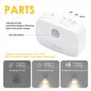 Sossi Motion Sensor Night Light Plug in 4 Pack,10-60Lm Stepless Dimming,3 Light Modes with Memory, Smart Night Lights Plug Into Wall Sensor, Dusk to Dawn Sensor for Bedroom, Toilet, Hallway, Kitchen