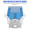 3Pcs 2 Gang Electrical Box Adjustable Electrical Outlet Boxs 34 Cubic Inch Awg Standard Plastic Electricals Box for Switches, Gfci and Duplex Receptacles(Blue)