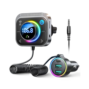 JOYROOM 66W Bluetooth 5.4 Car Adapter Aux with 3 Charging Ports【PD 30W & 2 * 18W】【Air Vent Installation for Safe】 Deep HiFi Bass Player Wireless Radio FM Transmitter for Car with Colorful LED Light