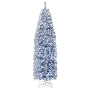 7 FT Pre-Lit Christmas Tree Hinged Slim Pencil w/ 350 LED 7 FT Pre-Lit Christmas Tree Hinged Slim Pencil w/ 350 LED