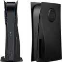 FacePlate Cover Shell with Cooling Vents for PS5 Disc Edition Console Faceplate, Accessories Compatible with PlayStation 5 Protective Replacement Panels (Black)